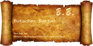 Butscher Bartal névjegykártya